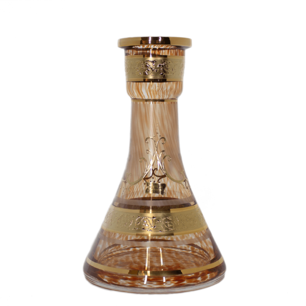 braun durchsichtige trumpet form mit goldverzierung